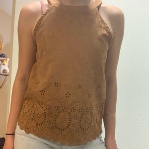 Brown flirty top